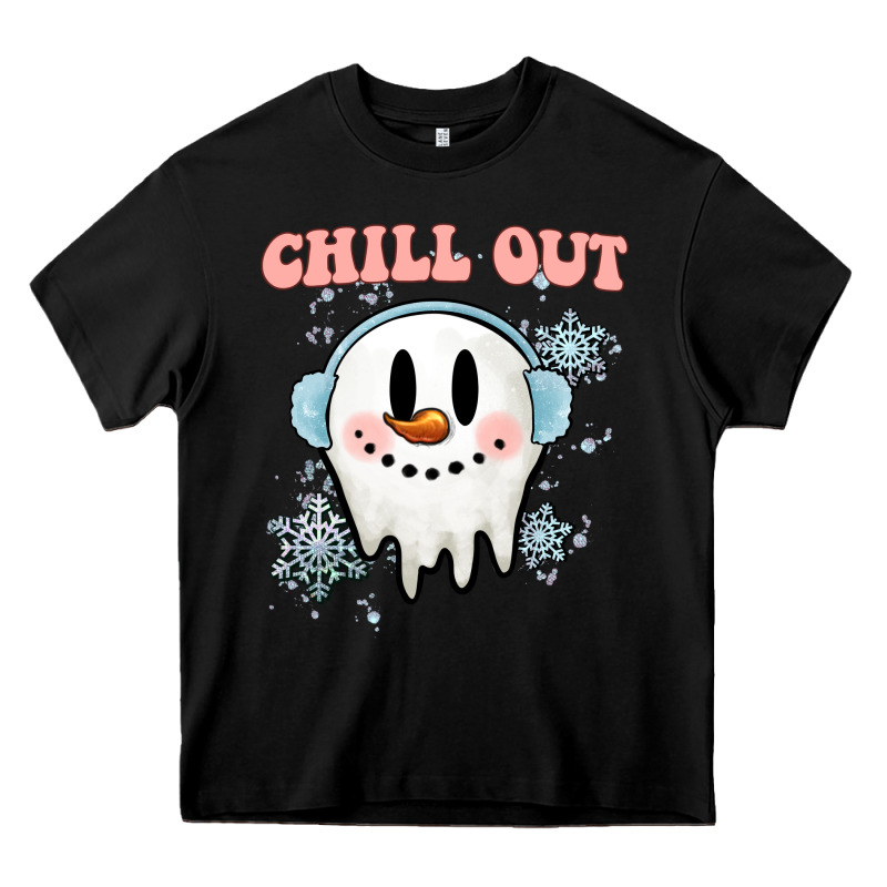Chill Out Christmas Snowman Heavy Core Tee by MaliasSmallBusiness | Teevron