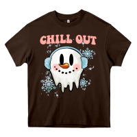 Chocolate Brown chill out christmas snowman Heavy Core Tee - MaliasSmallBusiness