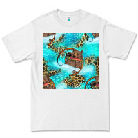 White Mama Bear Hunting Fish With Leopard Seamless Pattern Premium Tee - BundleAndBundleShop