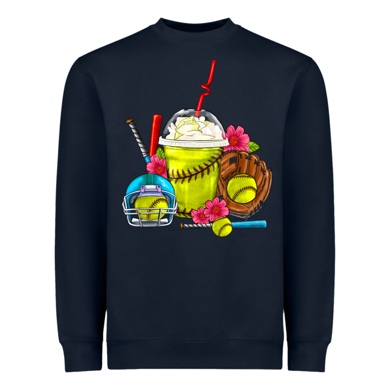 Softball Frappe Coffee Heavyweight Sweatshirt by FaDigitalArtStudio | Teevron