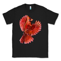 Black Flying Northern Cardinal Bird Classic Tee - LillyAllenDesigns