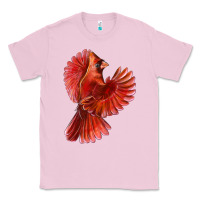 Bubblegum Pink Flying Northern Cardinal Bird Classic Tee - LillyAllenDesigns