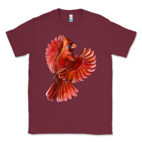 Burgundy Flying Northern Cardinal Bird Classic Tee - LillyAllenDesigns