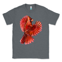 Charcoal Heather Flying Northern Cardinal Bird Classic Tee - LillyAllenDesigns