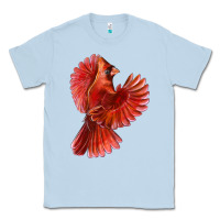 Dusty Blue Flying Northern Cardinal Bird Classic Tee - LillyAllenDesigns