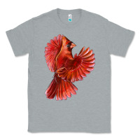 Heather Grey Flying Northern Cardinal Bird Classic Tee - LillyAllenDesigns