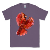 Lavender Flying Northern Cardinal Bird Classic Tee - LillyAllenDesigns
