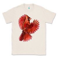Natural Flying Northern Cardinal Bird Classic Tee - LillyAllenDesigns