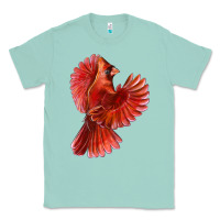 Seafoam Flying Northern Cardinal Bird Classic Tee - LillyAllenDesigns