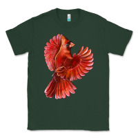 Sports Green Flying Northern Cardinal Bird Classic Tee - LillyAllenDesigns