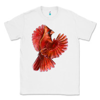 White Flying Northern Cardinal Bird Classic Tee - LillyAllenDesigns
