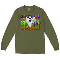 Army Green spooky spooky spooky Long Sleeve Tee - CowGirlArtShop