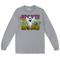 Heather Grey spooky spooky spooky Long Sleeve Tee - CowGirlArtShop