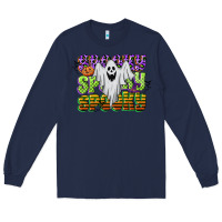 Navy spooky spooky spooky Long Sleeve Tee - CowGirlArtShop