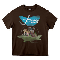 Chocolate Brown The Jetsons Ship Heavy Core Tee - tuanDangUi