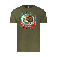 Vintage Olive Mexico Coat of Arms Vintage Tee - texasbilliewilder