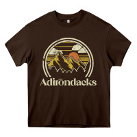 Chocolate Brown Adirondacks Mountains New York Vintage Hiking Camp Heavy Core Tee - tuanDangUi