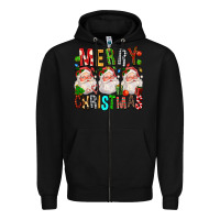Black Merry christmas santa Zipper Hoodie - FaDigitalArtStudio
