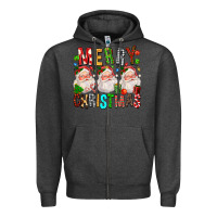 Charcoal Heather Merry christmas santa Zipper Hoodie - FaDigitalArtStudio