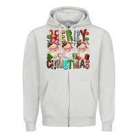Dove Grey Merry christmas santa Zipper Hoodie - FaDigitalArtStudio