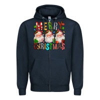 Navy Merry christmas santa Zipper Hoodie - FaDigitalArtStudio