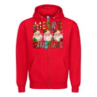 Red Merry christmas santa Zipper Hoodie - FaDigitalArtStudio