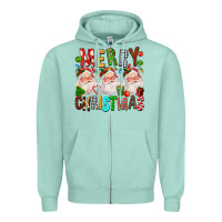 Seafoam Merry christmas santa Zipper Hoodie - FaDigitalArtStudio