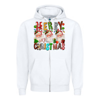 White Merry christmas santa Zipper Hoodie - FaDigitalArtStudio