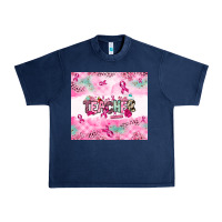 Navy Breast Cancer Teacher Urban Heavy Tee - NancyCooperArtShop