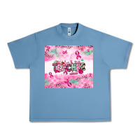 Pebble Blue Breast Cancer Teacher Urban Heavy Tee - NancyCooperArtShop