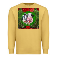 Antique Gold christmas holstein Premium Sweatshirt - LillyAllenDesigns