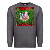 Charcoal Heather christmas holstein Premium Sweatshirt - LillyAllenDesigns
