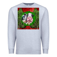Heather Grey christmas holstein Premium Sweatshirt - LillyAllenDesigns