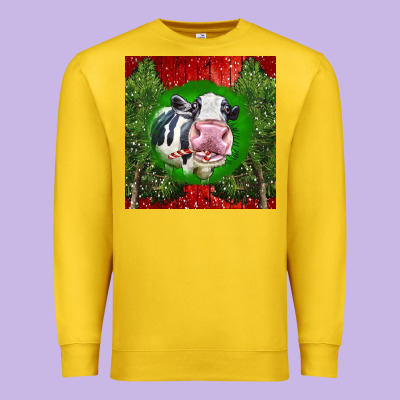 Christmas Holstein Premium Sweatshirt Designed By Lillyallendesigns