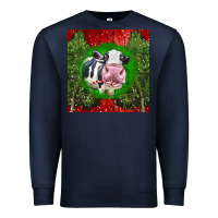 Navy christmas holstein Premium Sweatshirt - LillyAllenDesigns