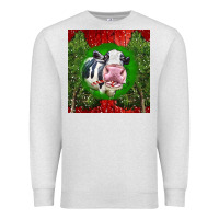 Oatmeal Heather christmas holstein Premium Sweatshirt - LillyAllenDesigns