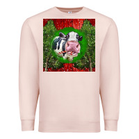 Pale Pink christmas holstein Premium Sweatshirt - LillyAllenDesigns