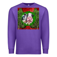 Purple christmas holstein Premium Sweatshirt - LillyAllenDesigns