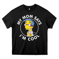 Black The Simpsons Milhouse My Mom Says I'm Cool V1 Heavy Core Tee - tuanDangUi