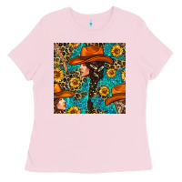 Bubblegum Pink Western Girl Hair Clasp And Sunflower With Leopard And Glitter Seamles Ladies Tee - BundleAndBundleShop