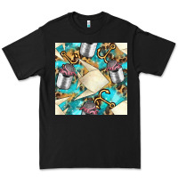 Black Paper Fish And Canned With Anchor Seamless Pattern Pbs Premium Tee - BundleAndBundleShop