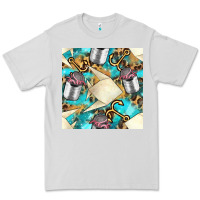 Dove Grey Paper Fish And Canned With Anchor Seamless Pattern Pbs Premium Tee - BundleAndBundleShop