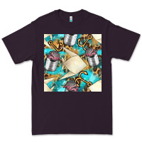 Plum Paper Fish And Canned With Anchor Seamless Pattern Pbs Premium Tee - BundleAndBundleShop