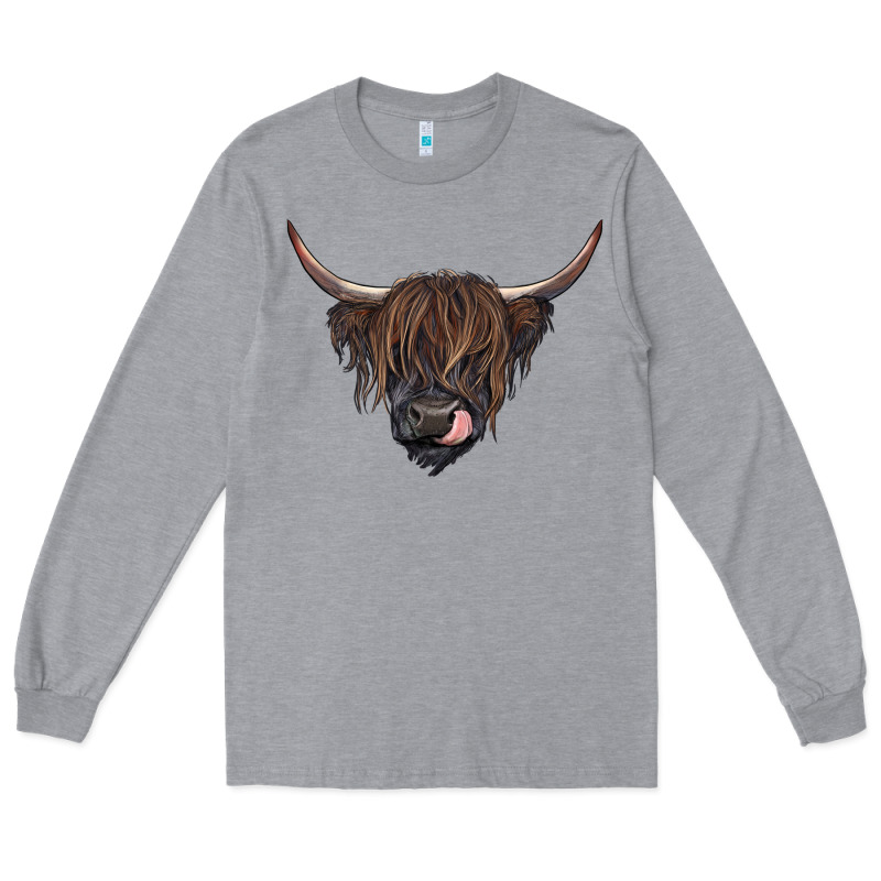 Black Highland Cow Long Sleeve Tee by RanaPortraitStore | Teevron