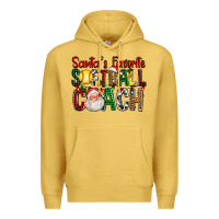 Antique Gold Santa's Favorite Softball Coach For Christmas Premium Hoodie - FaDigitalArtStudio