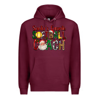 Burgundy Santa's Favorite Softball Coach For Christmas Premium Hoodie - FaDigitalArtStudio