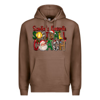 Chestnut Santa's Favorite Softball Coach For Christmas Premium Hoodie - FaDigitalArtStudio