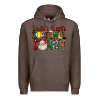 Coffee Santa's Favorite Softball Coach For Christmas Premium Hoodie - FaDigitalArtStudio