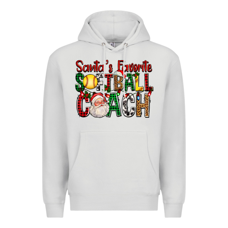 Santa's Favorite Softball Coach For Christmas Premium Hoodie by FaDigitalArtStudio | Teevron
