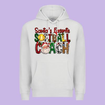 Santa's Favorite Softball Coach For Christmas Premium Hoodie Designed By Fadigitalartstudio